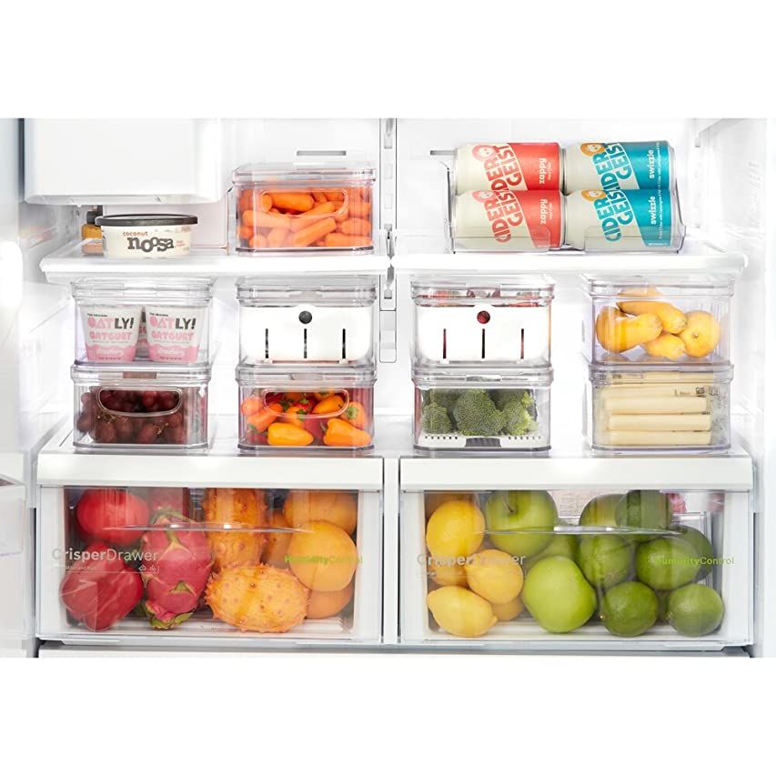 HOOJO Refrigerator Organizer Bins - 8pcs Clear Plastic Bins For Fridge, Freezer, Kitchen Cabinet, Pa | Amazon (US)