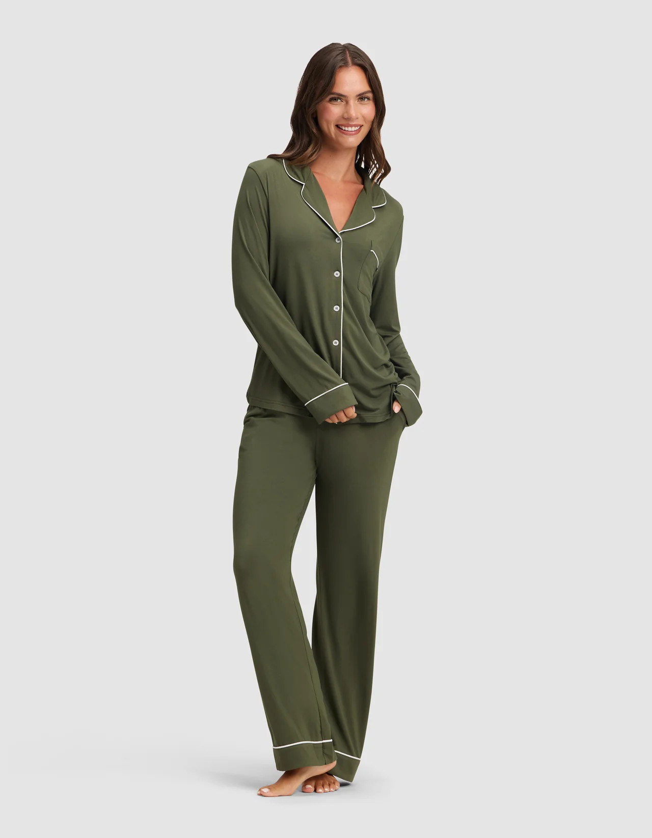Women's Bamboo Stretch-Knit Long Sleeve Pajama Set | Cozy Earth