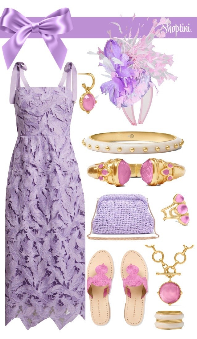 Love lavender lace dress for the horse races and Mother’s Day weekend