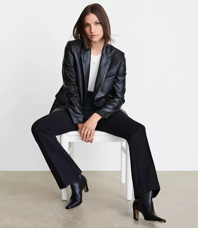 LOFT Versa Faux Leather Relaxed Blazer | LOFT