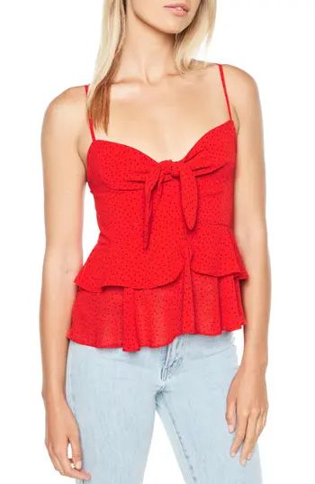 Women's Bardot Caeln Bow Camisole, Size X-Small - Red | Nordstrom
