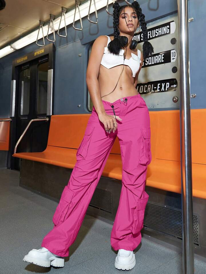 Flap Pocket Side Cargo Pants | SHEIN