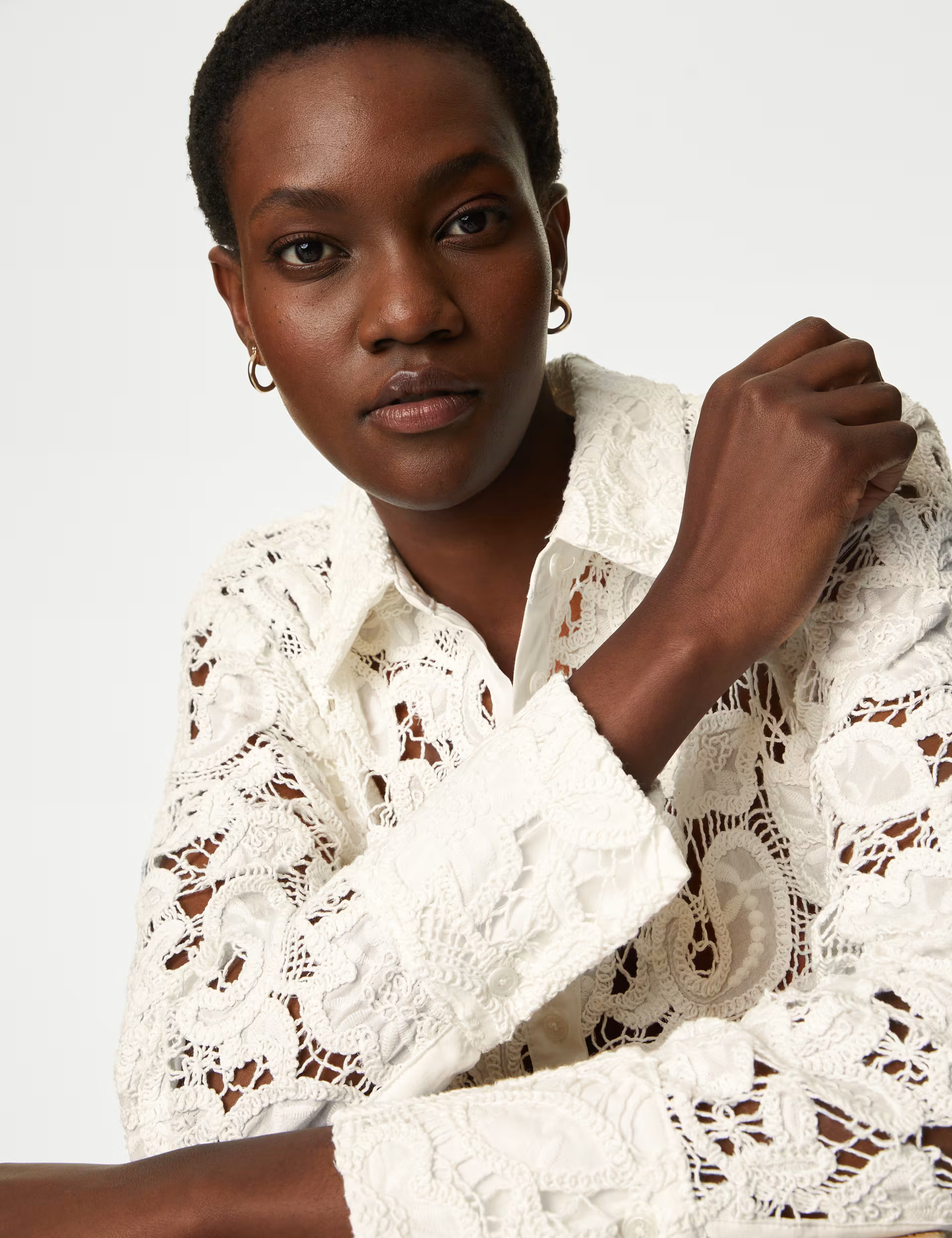 Pure Cotton Broderie Shirt | Marks & Spencer (UK)