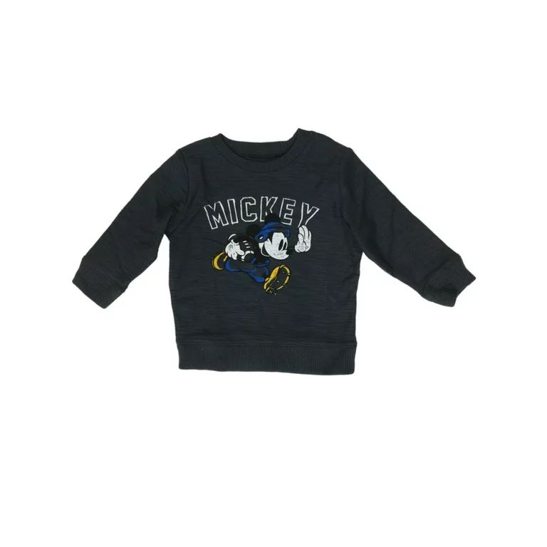 Disney Infant Boys Gray Mickey Mouse Sweatshirt Football Baby Sweat Shirt 24m | Walmart (US)