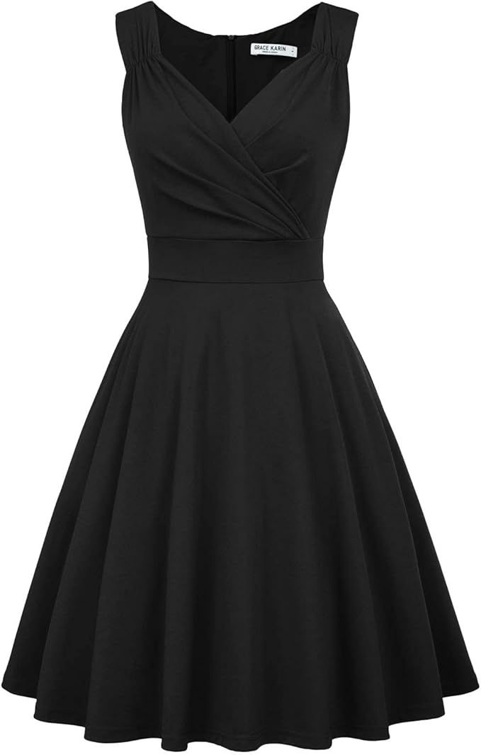 GRACE KARIN Women's Sleeveless Wrap V-Neck A-line Bridesmaid Cocktail Party Dress | Amazon (US)