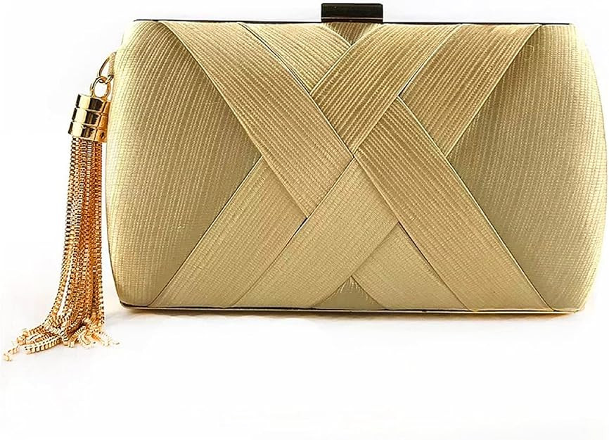 Women's Elegant Tassel Pendant Silk Evening Bag Clutch Purse for Bride Wedding Prom Night Out Par... | Amazon (US)
