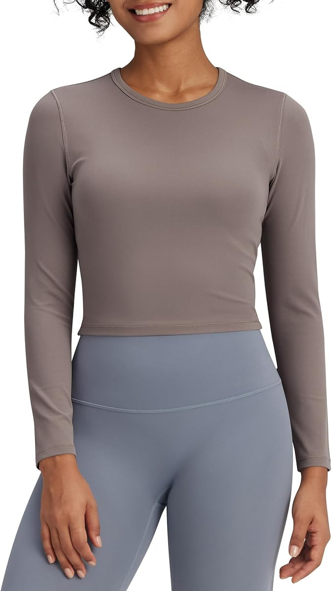 G4Free BareFeel Long Sleeve Workout Tops for Women Slim Athletic Gym Yoga Shirt Cropped Basic Tig... | Amazon (US)