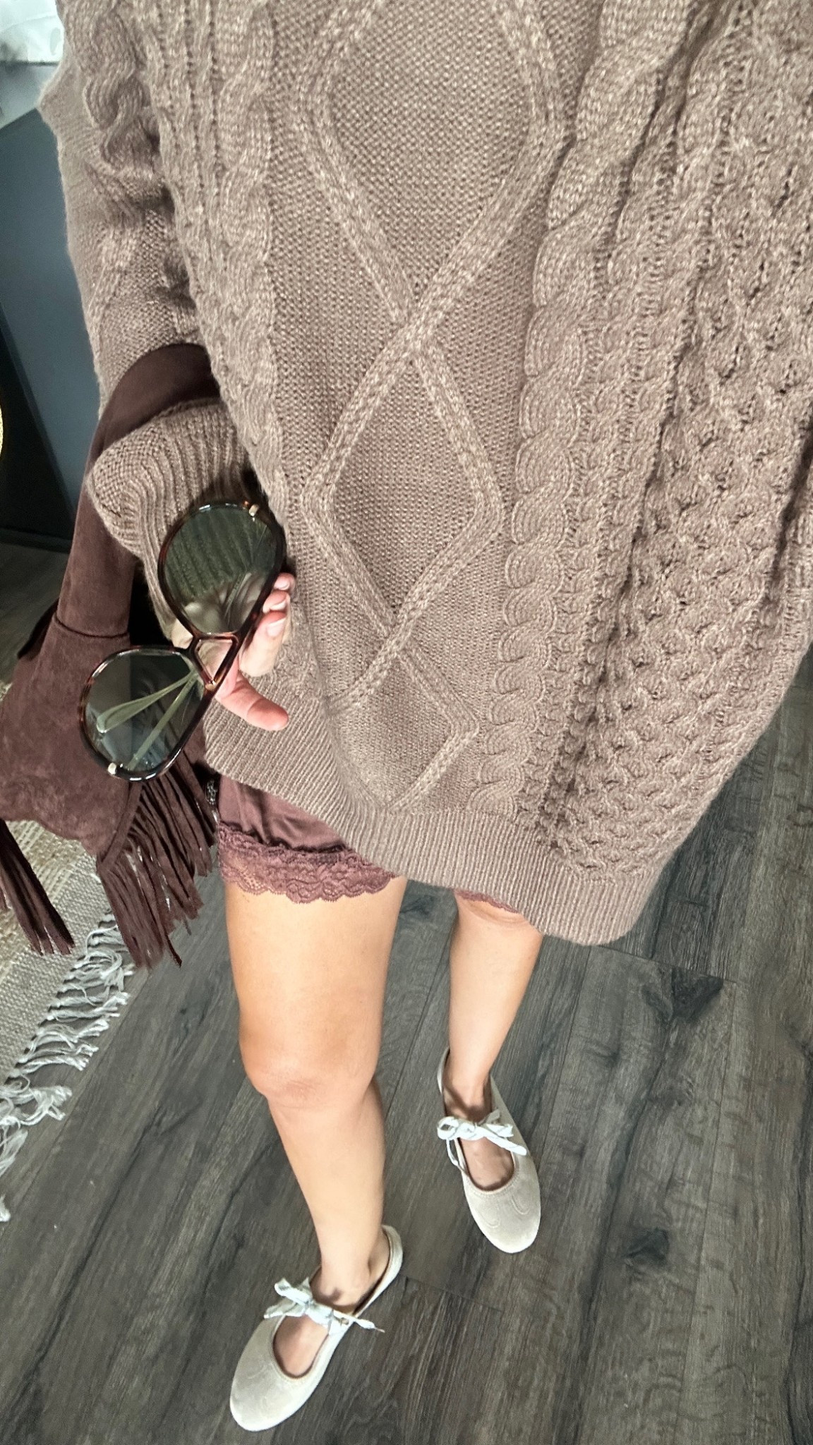 Todays Amazon outfit
Cozy cable knit sweater size small
Lace shorts size small
Amazon ballet flats


#LTKShoeCrush #LTKSaleAlert #LTKFindsUnder50