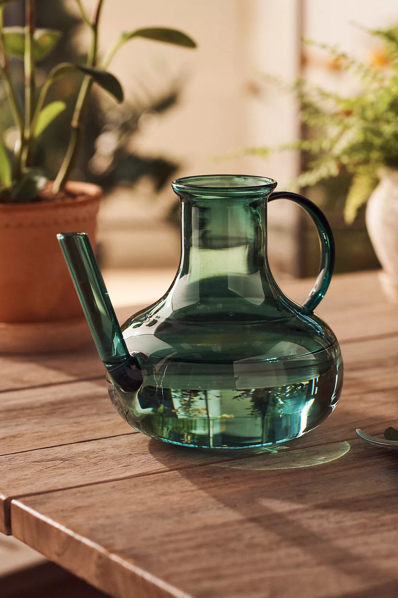 Addie Glass Watering Can, Green | Anthropologie (US)