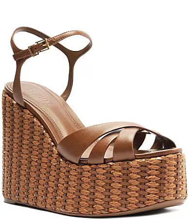 Schutz Keefa Leather Wedge Platform Sandals - 11 | Dillard's