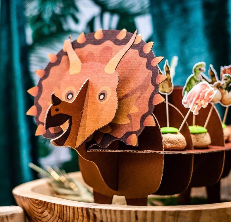 8 Dinosaur Plates, Triceratops Paper Plates, Kraft Dinosaur Plates, Dinosaur Birthday Party, Dino... | Etsy (US)
