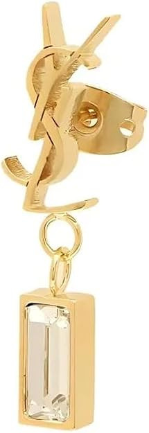 French Designer-Inspired 18K Gold-Tone Crystal Drop Earrings for Women, Luxury Statement Jewelry ... | Amazon (US)