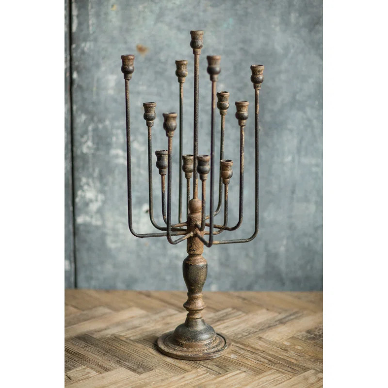 29'' H Metal Floor Candelabra | Wayfair North America