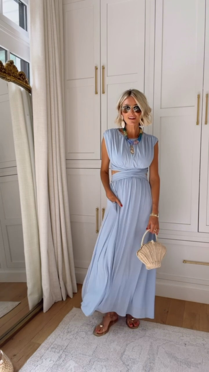 The twist detail and pockets in this dress are 👌🏼 I love this soft dusty blue as well! Such a pretty silhouette and would be perfect as a wedding guest dress at the beach! On sale now! Wearing XS

Loverly grey, women’s fashion sale, maxi dresses vacation for her, blue pleated dress, sale women’s style

#LTKSeasonal #LTKSaleAlert #LTKTravel