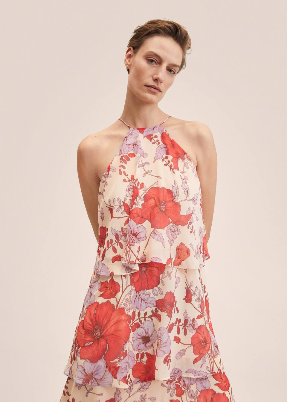 Ruffled floral print dress | MANGO (US)