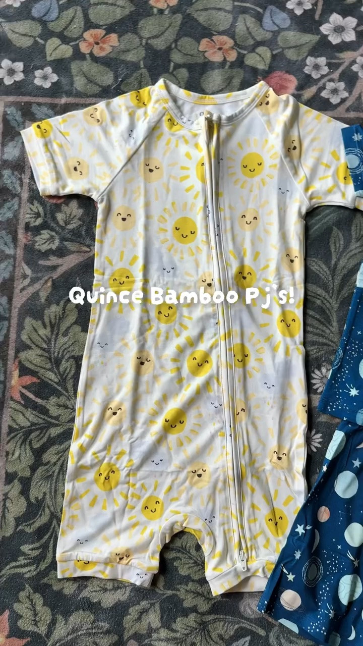 Quince bamboo pjs 🩵💛

#LTKootd #LTKBaby #LTKKids