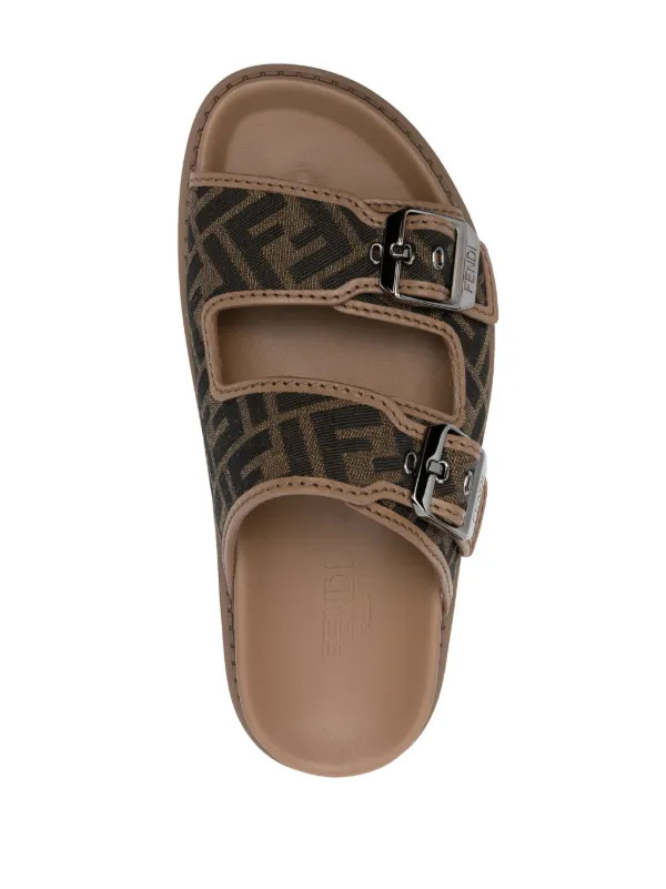 FENDI Feel FF-jacquard Sandals | Brown | FARFETCH ES | Farfetch Global