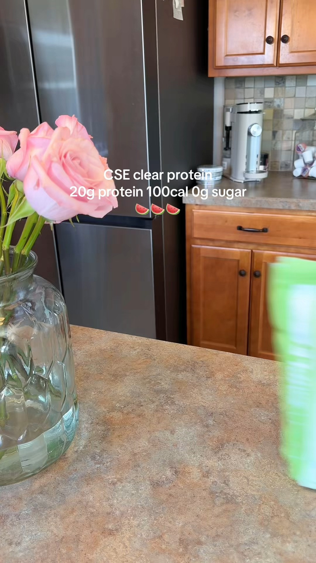This protein powder has the consistency of juice, great macros, and literally tastes like sour watermelon candy 🍉🍬  #proteingoals #proteinshake #clearprotein #cleanprotein @Clean Simple Eats 

 #LTKfitnessgoals