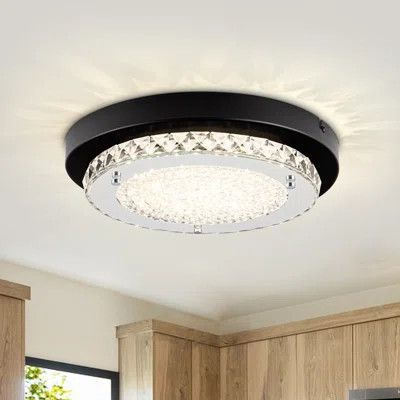 Roope LED Flush Mount Crystal Ceiling Light Dimmable 4000K Ceiling Lamp for Dining Room Bedroom | Wayfair North America
