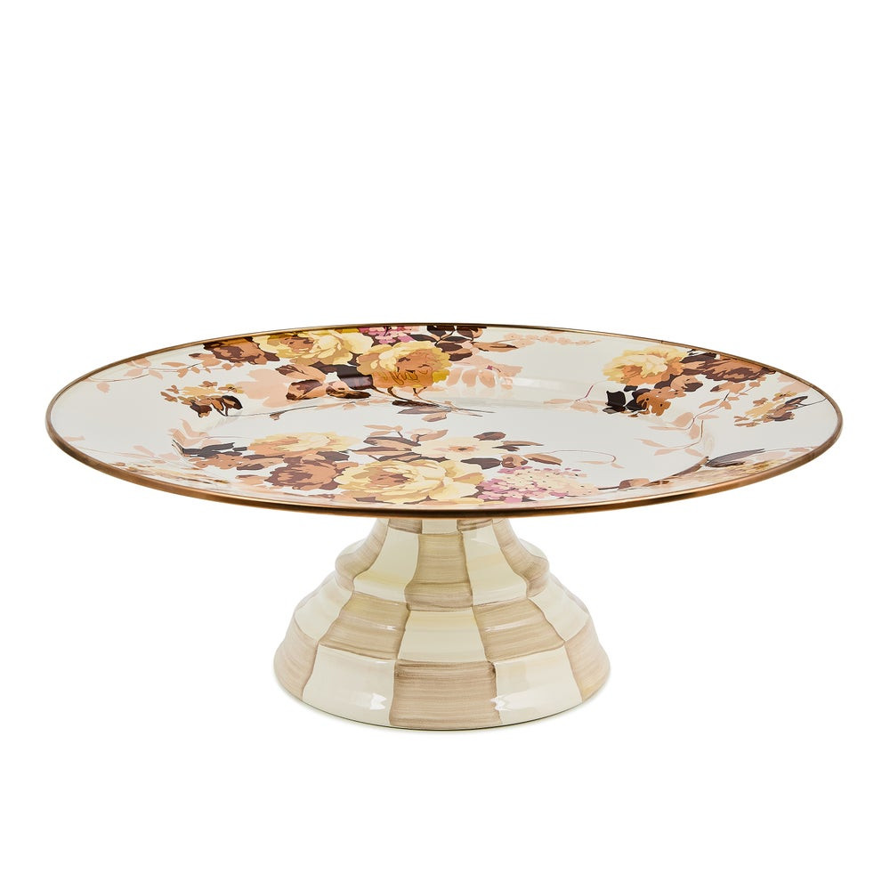 Wild Rose White Large Pedestal Platter | MacKenzie-Childs