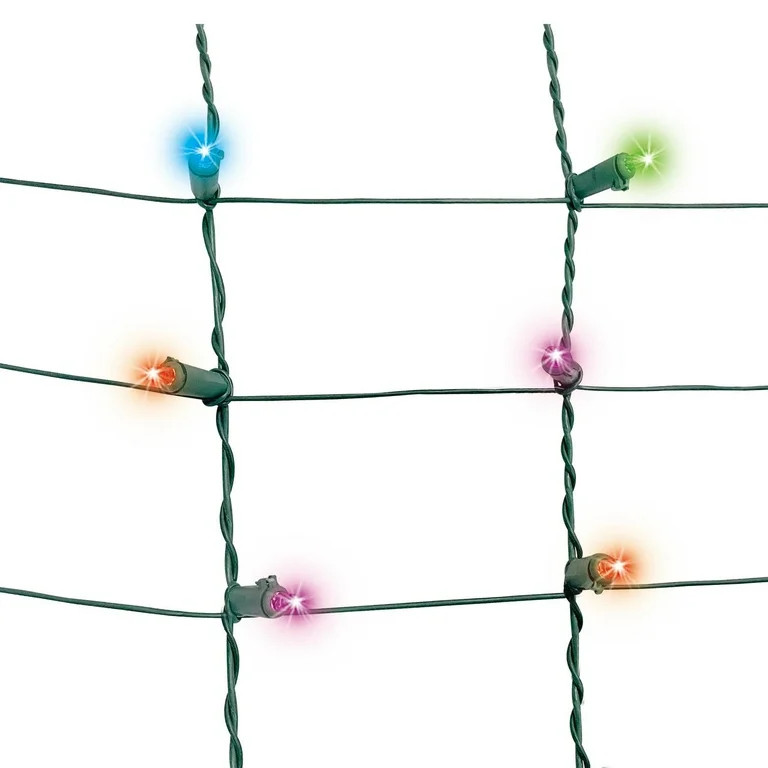 200-Count Multicolor LED High-Density Net Christmas Lights with Green Wire, 16 Sq. Ft., Holiday T... | Walmart (US)