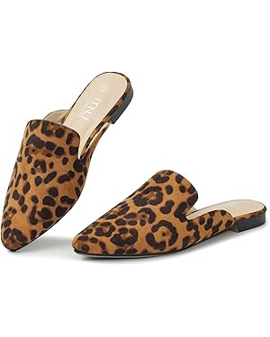 MUSSHOE Mules for Women Flats Comfortable Pointed Toe Women Mules | Amazon (US)