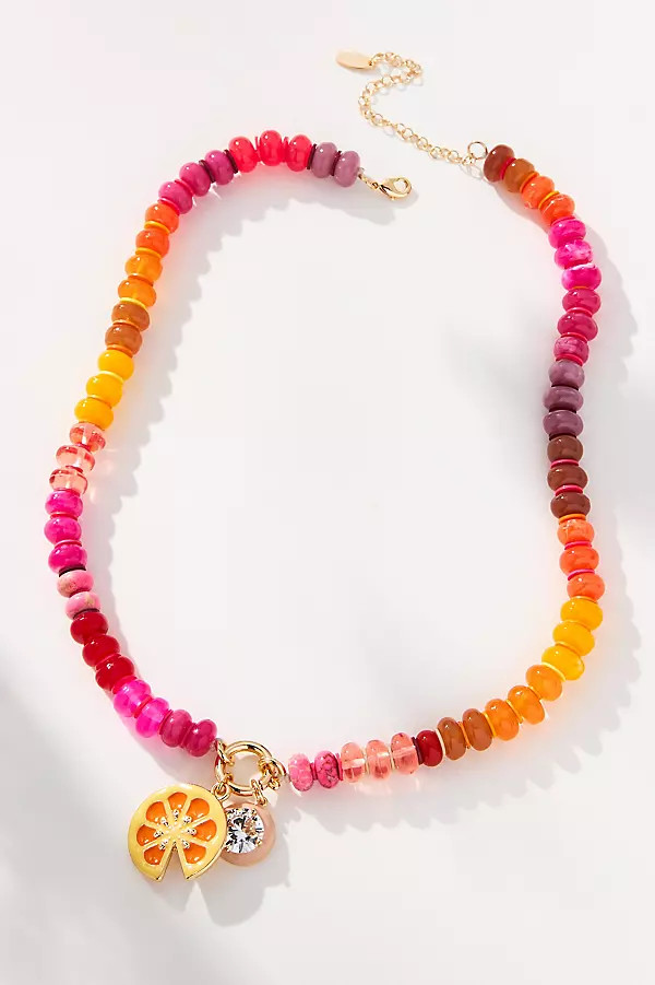 Beaded Charm Cluster Necklace | Anthropologie (US)