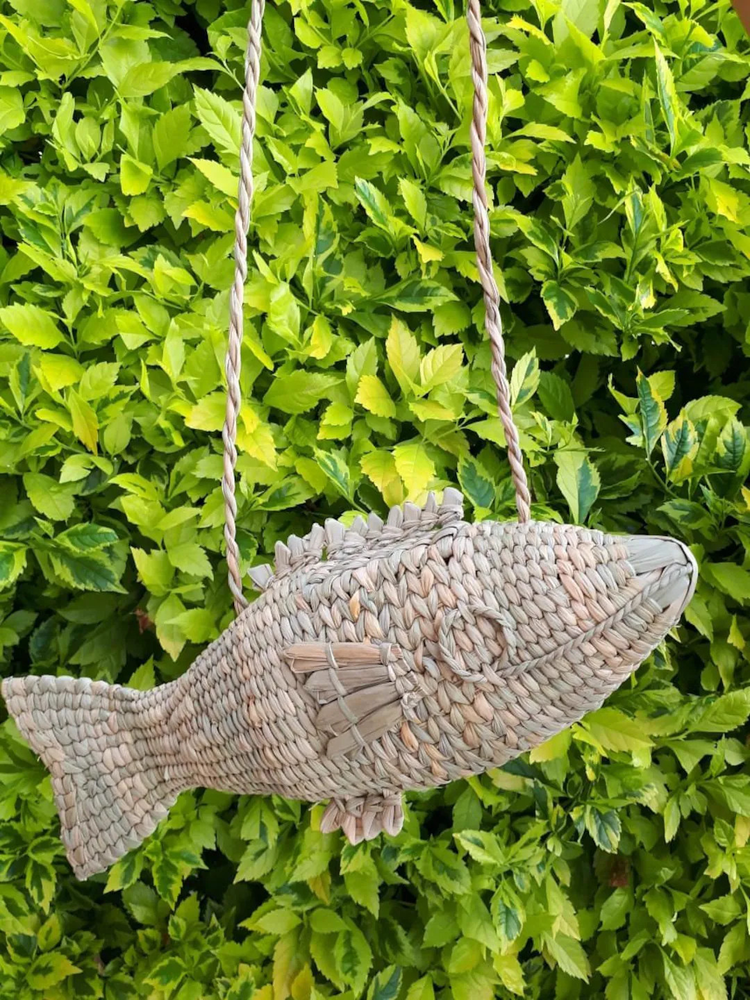 Mexican Wicker Bag, Fish Wicker Palm Bag, Mexico Beach Rattan Straw Bag, Mexican Straw Bag, Vinta... | Etsy (US)