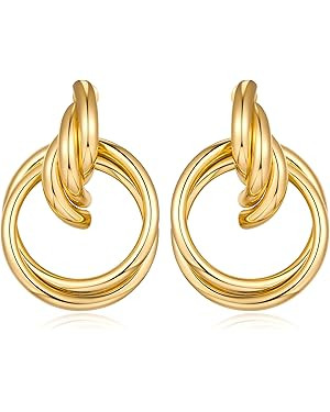 Gold Geometric Drop Dangle Earrings for Women Long Link Dangle Earrings Jewelry Gift | Amazon (US)
