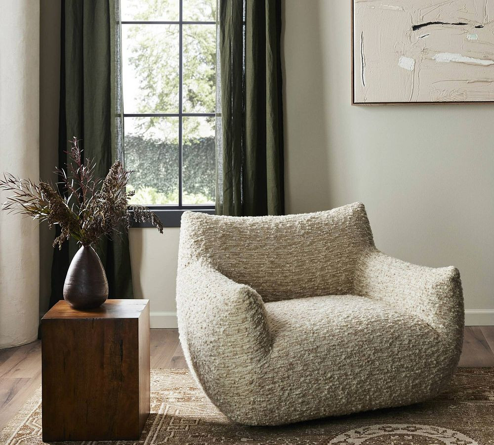 Hawthorn Upholstered Swivel Armchair | Pottery Barn (US)