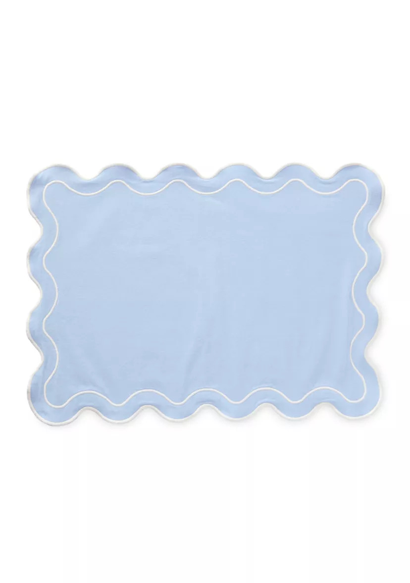 Blue and White Wavy Edge Placemat | Belk