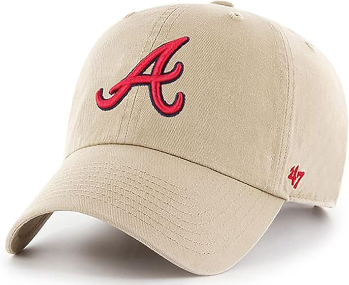 Atlanta Braves Khaki Clean Up Adjustable Hat, Adult One Size Fits All | Amazon (US)