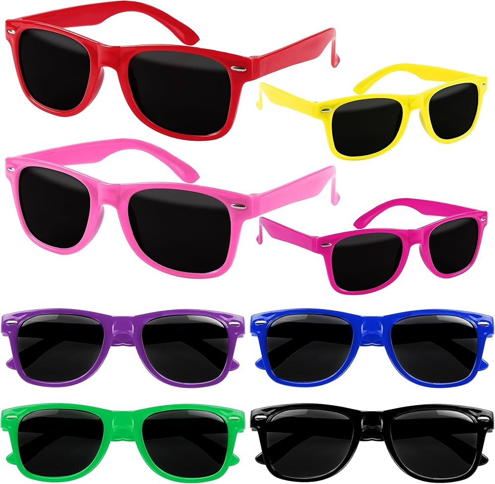 16 Pcs Kids Sunglasses Bulk, Party Favors for Boys and Girls Age 3-8, Neon Sunglasses with UV400 ... | Amazon (US)