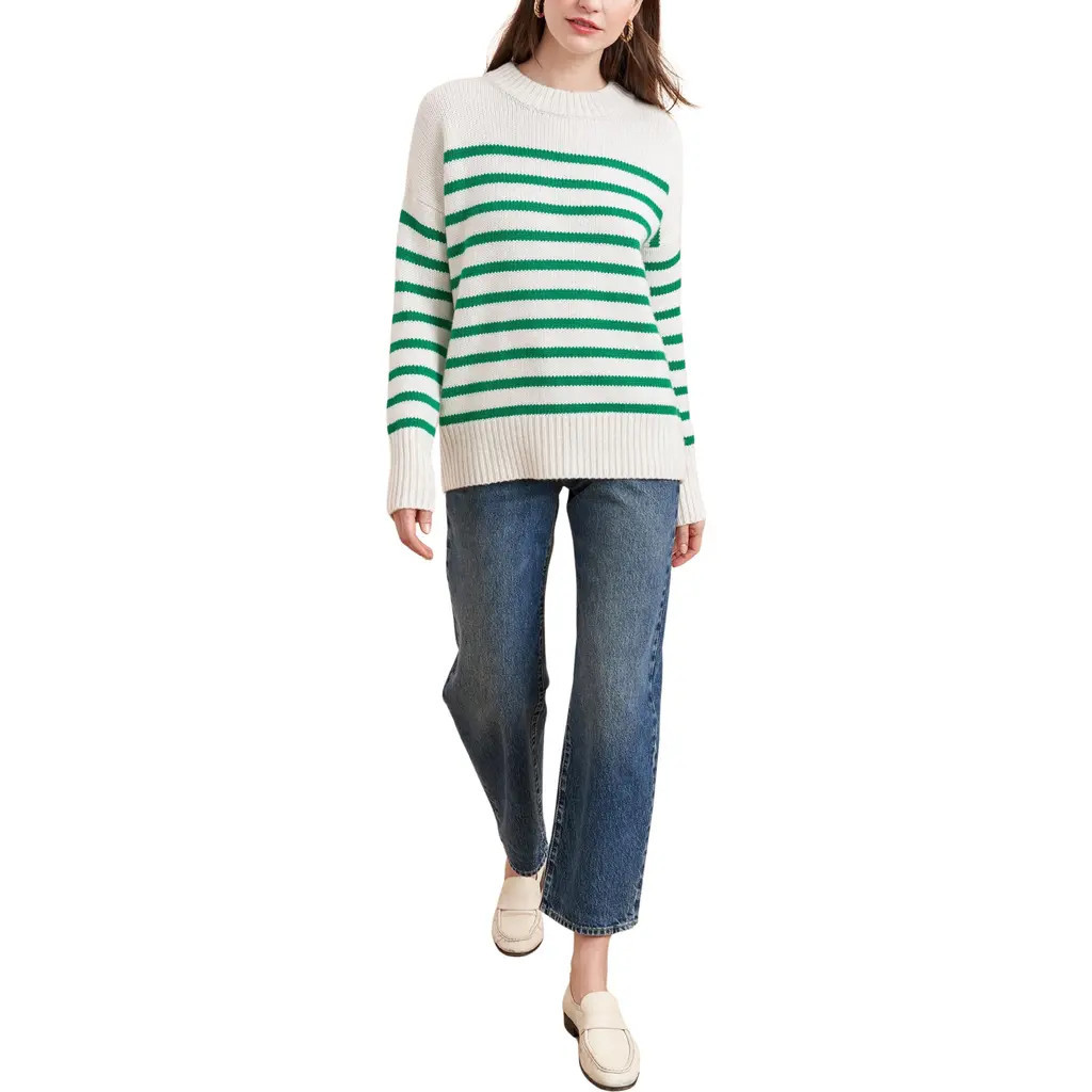 La Ligne Marin Sweater in Cream/kelly Green at Nordstrom, Size X-Small | Nordstrom