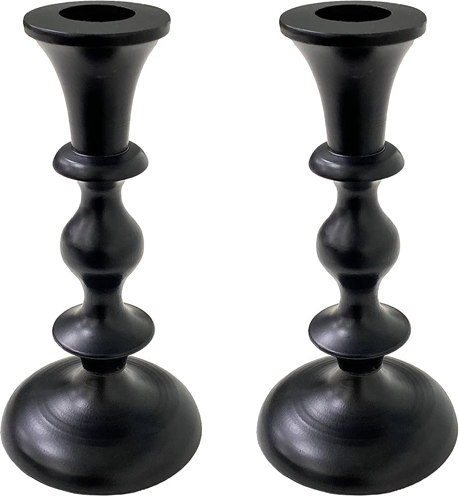 Black Candle Holders Set of 2 - Decorative Taper Candles for Candlesticks - Candle Stick Candle H... | Amazon (US)
