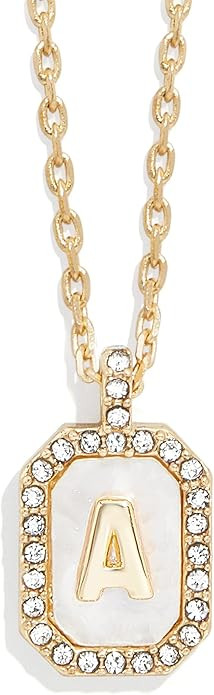 Initial Necklace - Gold-Plated Personalized Letter Pendant Necklace, Dog Tag Style Design | Amazon (US)
