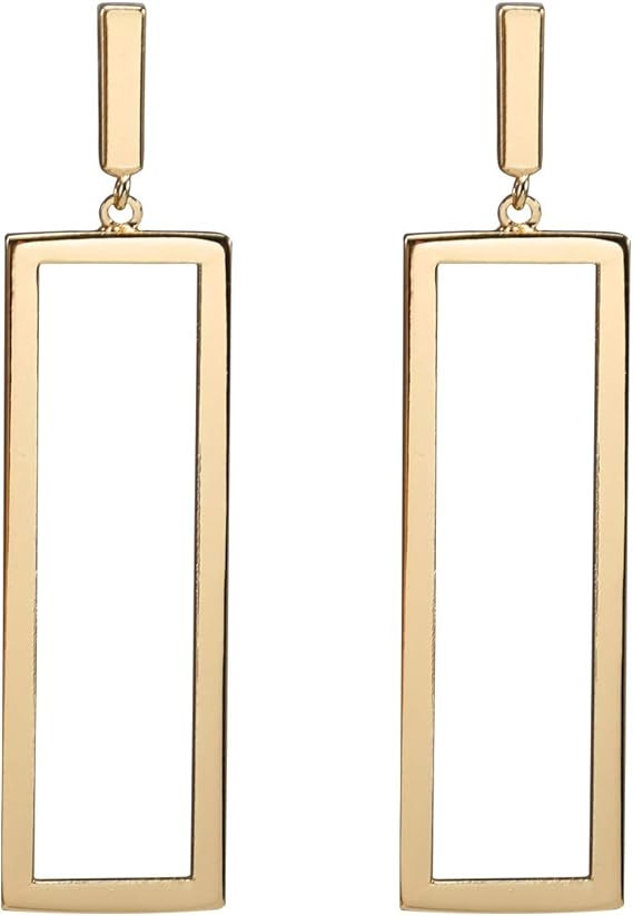 Amazon.com: Gold Rectangle Geometric Drop Dangle Earrings for Women Girls Fashion Prom Jewelry: C... | Amazon (US)