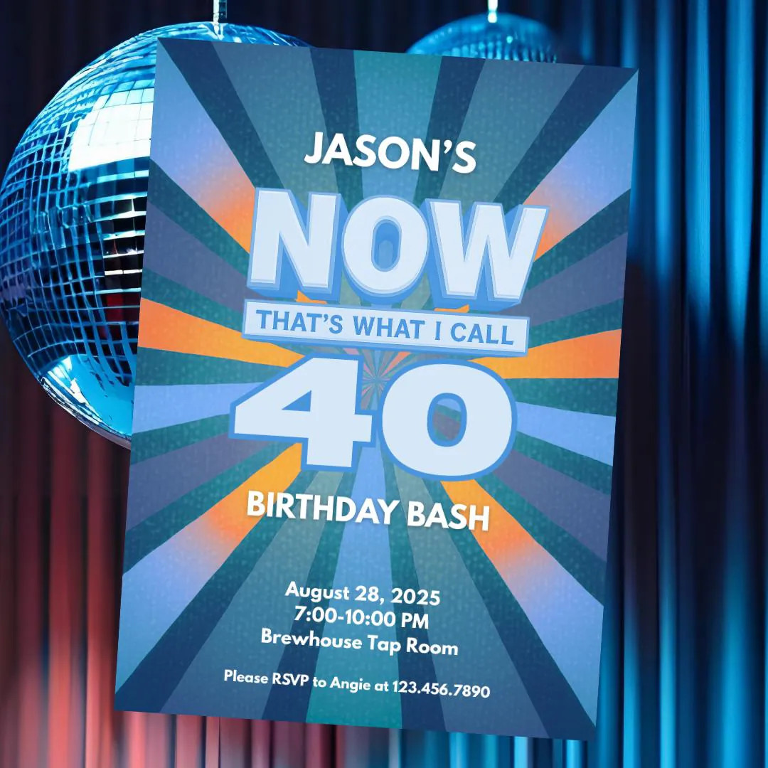 Now Thats What I Call Birthday Invitation – Editable Canva Template – 40th Birthday Party –... | Etsy (Global)