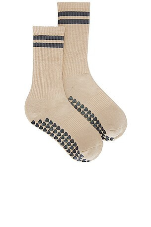 Striped Tube Grip Sock in Beige & Windy Grey | Revolve Clothing (Global)