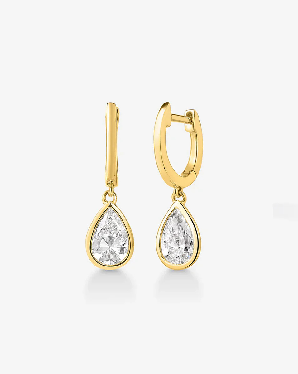 Framed Lab Diamond Drop Earrings | Ring Concierge