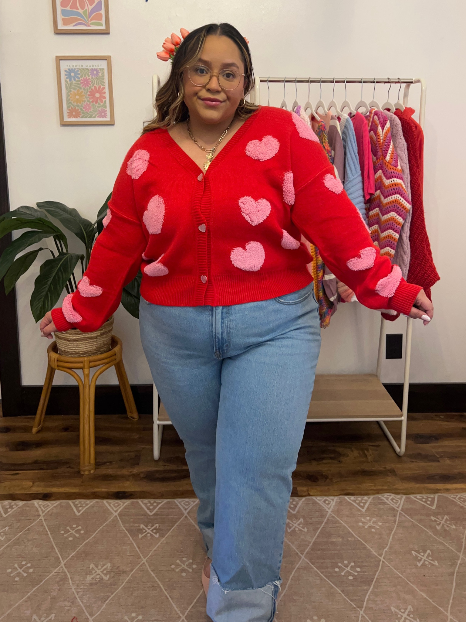 Target hearts cardigan for Valentine’s Day 
Cardi XL
Jeans 18/34

#LTKFindsUnder50 #LTKPlusSize #LTKStyleTip