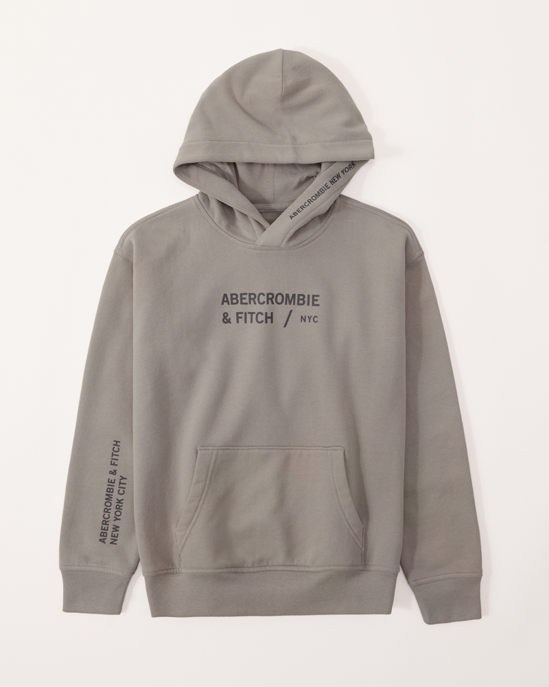 multi-logo popover hoodie | Abercrombie & Fitch (US)