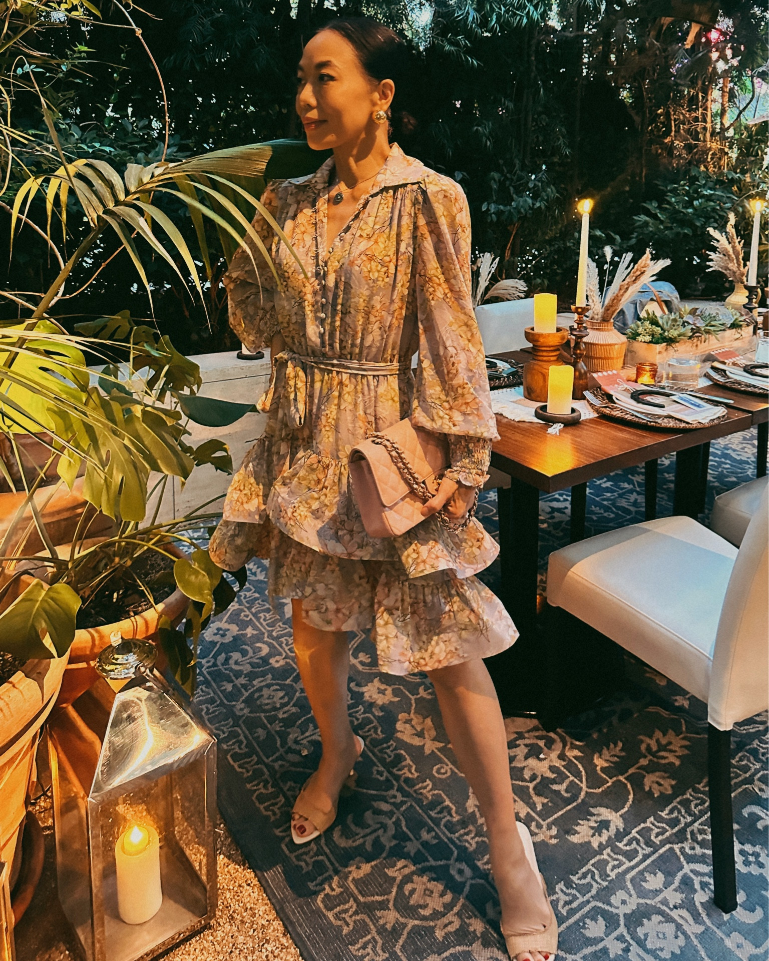 Last night’s event wear, the ruffle hem of this dress is so lovely. I can’t find the same pattern/color dress. So I linked a couple similar, but from the same brand. And I am wearing size S here. 

#LTKOver40 #LTKParties