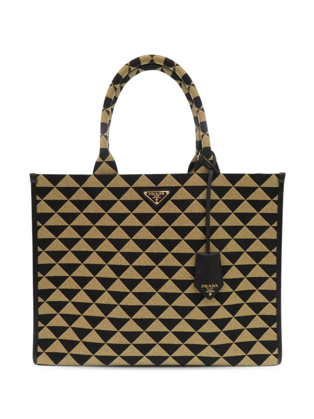 Prada Pre-Owned 2000-2026 Large Triangolo Jacquard Symbole tote bag - Brown | Farfetch Global