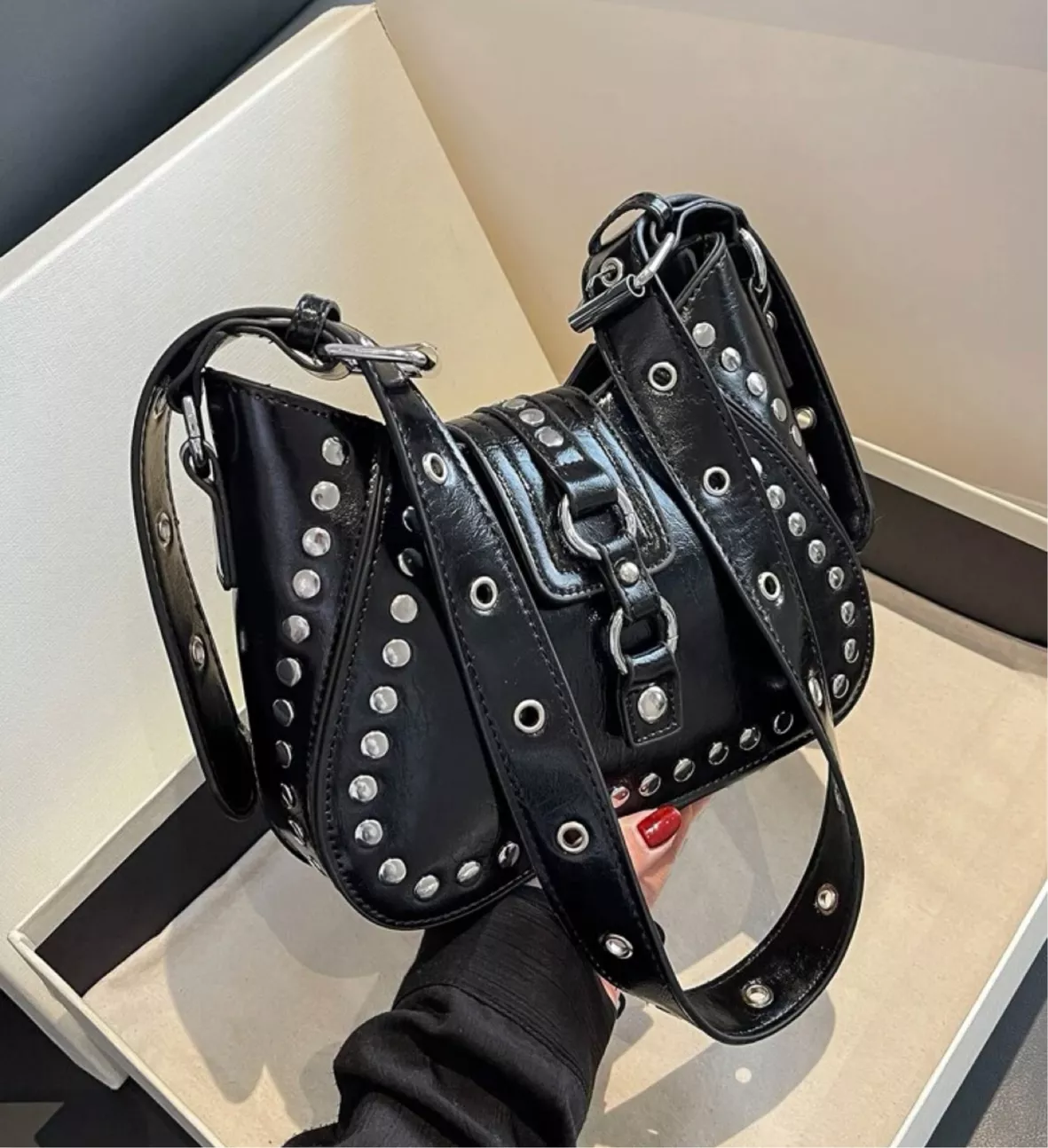Double Pouch Studded Shoulder Bag curated on LTK