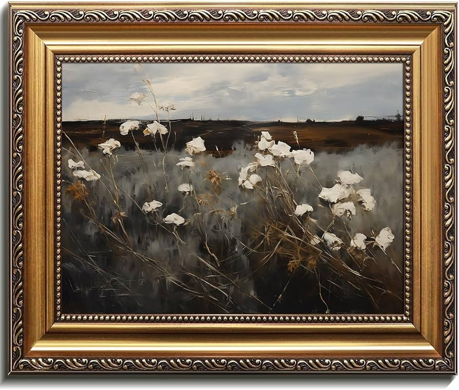 Kizbok Gold Framed Wall Art for Home Decor, Vintage Dark Autumn Landscape Oil Painting, Moody Wil... | Amazon (US)