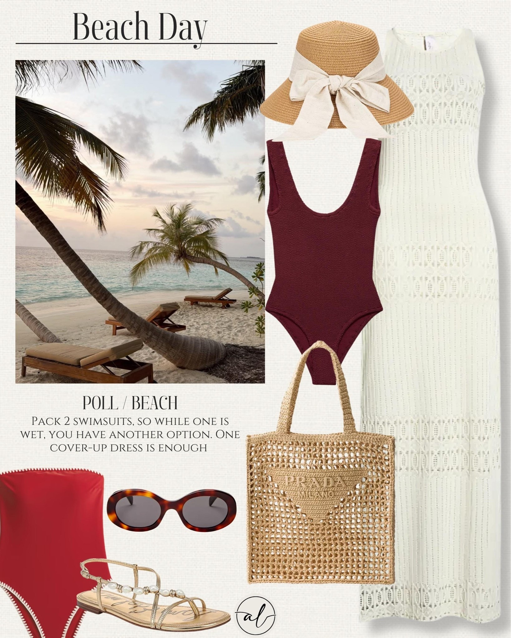 Beach Day / Pool Outfit - pack 2 swimsuits so while one is wet, you have another option. + one cover-up dress is enough

#LTKSeasonal #LTKootd #LTKU