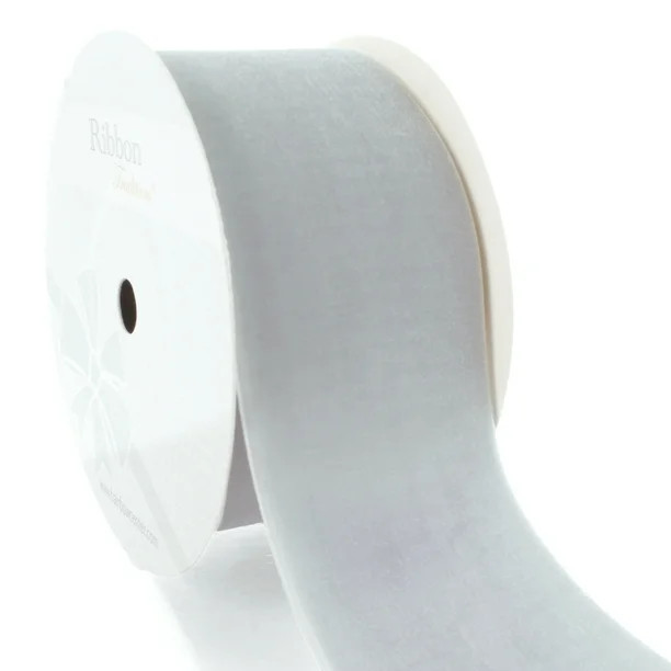 HBC 2" Velvet Ribbon 009 Silver - 25 Yards - Walmart.com | Walmart (US)