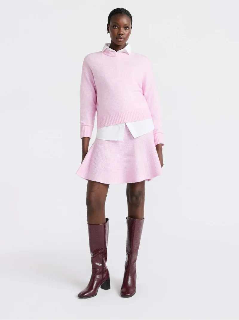 Free Assembly Women's and Women’s Plus Ribbed Mini Sweater Skirt, Sizes XS-4X | Walmart (US)