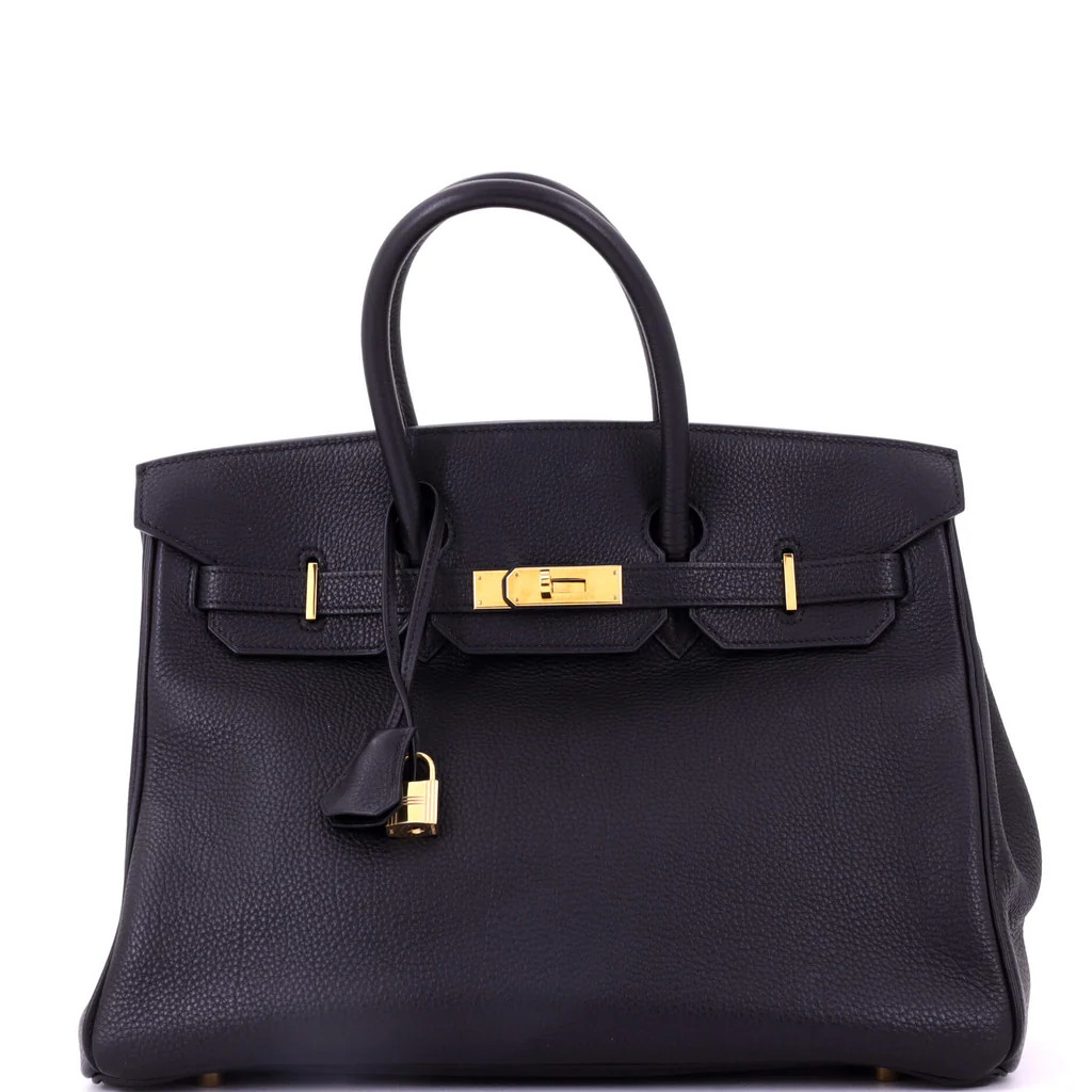 Birkin Handbag Noir Togo with Gold Hardware 35 | Rebag